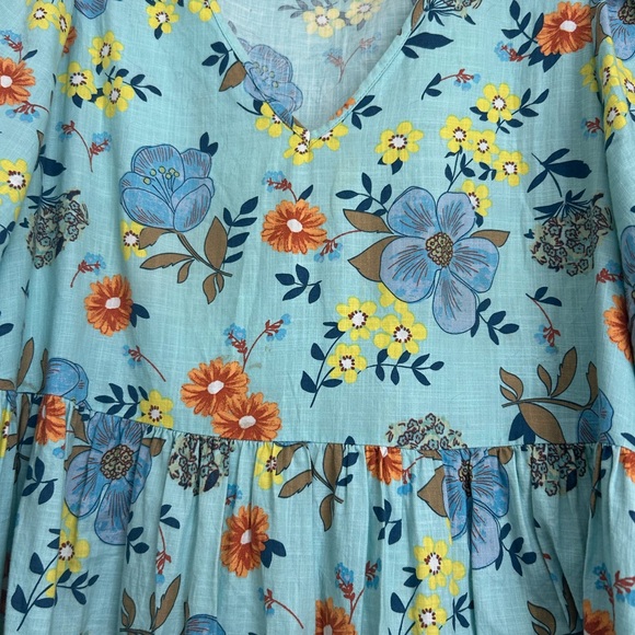 Crown & Ivy Floral Dress with Blue and Orange Accents - Picture 4 of 4